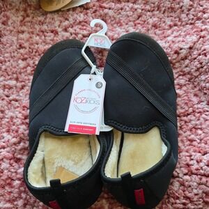 Kozikicks Women's Black Fleece Lined Yoga Shoes Slippers Rubber Sole 5.5‎ 6.5 Sm